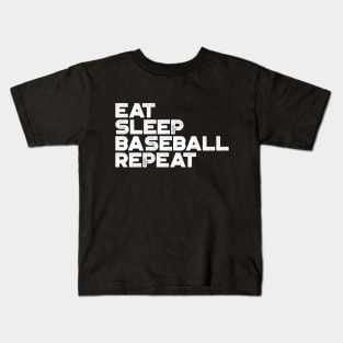 Eat Sleep Baseball Repeat Funny Vintage Retro (White) Kids T-Shirt